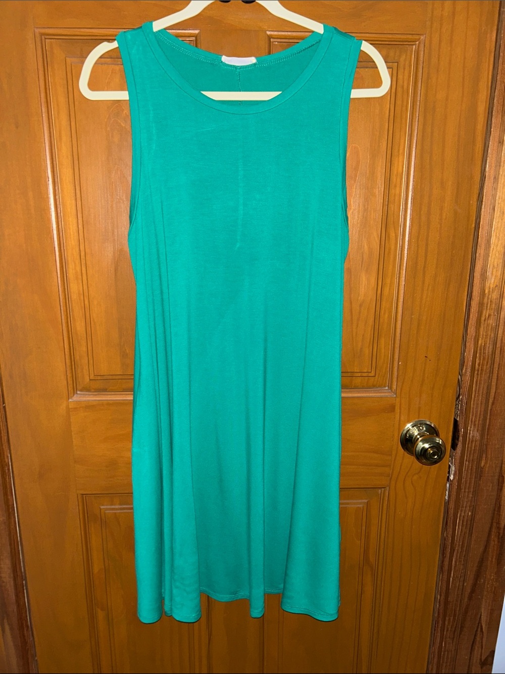 Women's Sleeveless Teal Midi Swing Dress